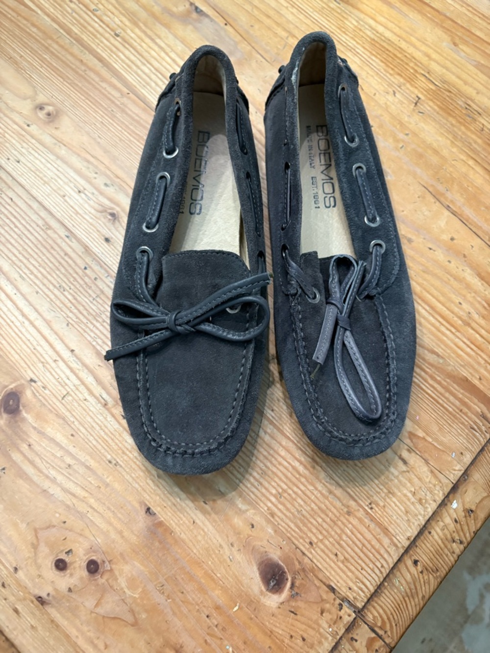 Boemos Black Suede Driving Moccasins